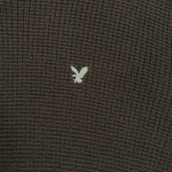 Men’s American Eagle Sweater | Navy Blue Textured Knit | Size Small | Warm & Sty - Picture 3 of 5